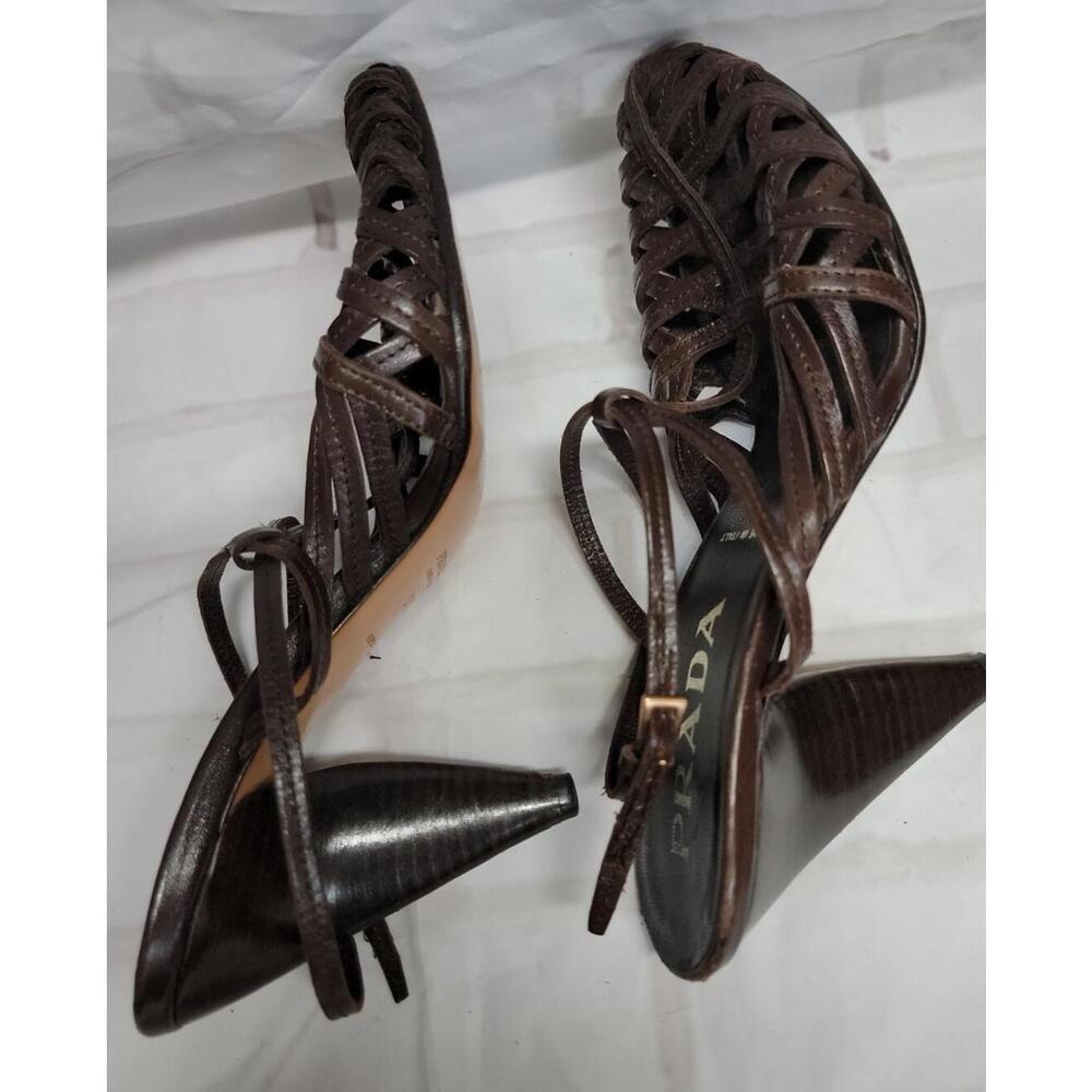 Prada Shoes Made In Italy 37.5/US 7.5 COLOR DARK BROWN - Picture 4 of 10